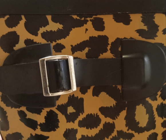 Rubber Boots Ankle Leopard Print Adjustable Buckles Felt Lining Women Size 6 - Picture 5 of 8
